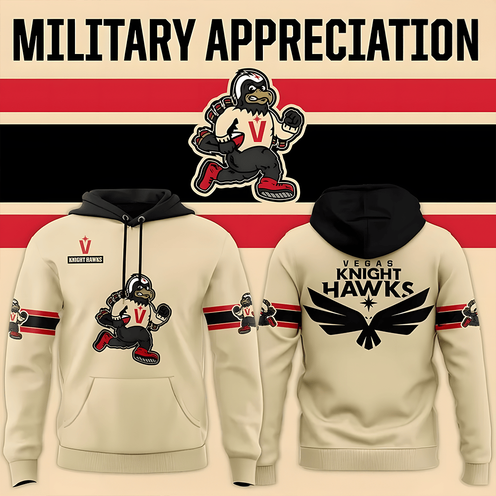 Vegas Knight Hawks 2025 Military Appreciation Limited Edition Hoodie Gifts For Football Fans