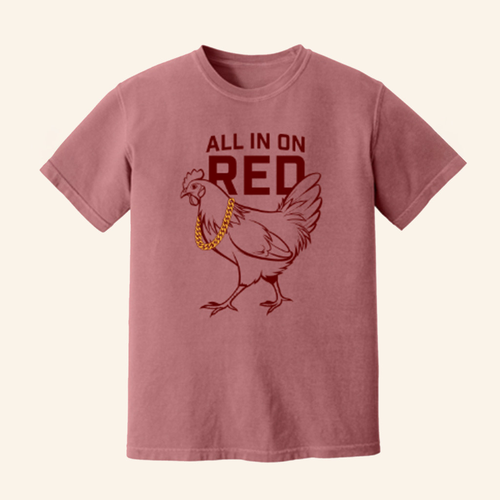 Vegas Matt Merch Chicken All In On Red T-Shirt Christmas Gift Ideas For Mom Vegas Matt Merch Chicken All In On Red T-Shirt Christmas Gift Ideas For Mom