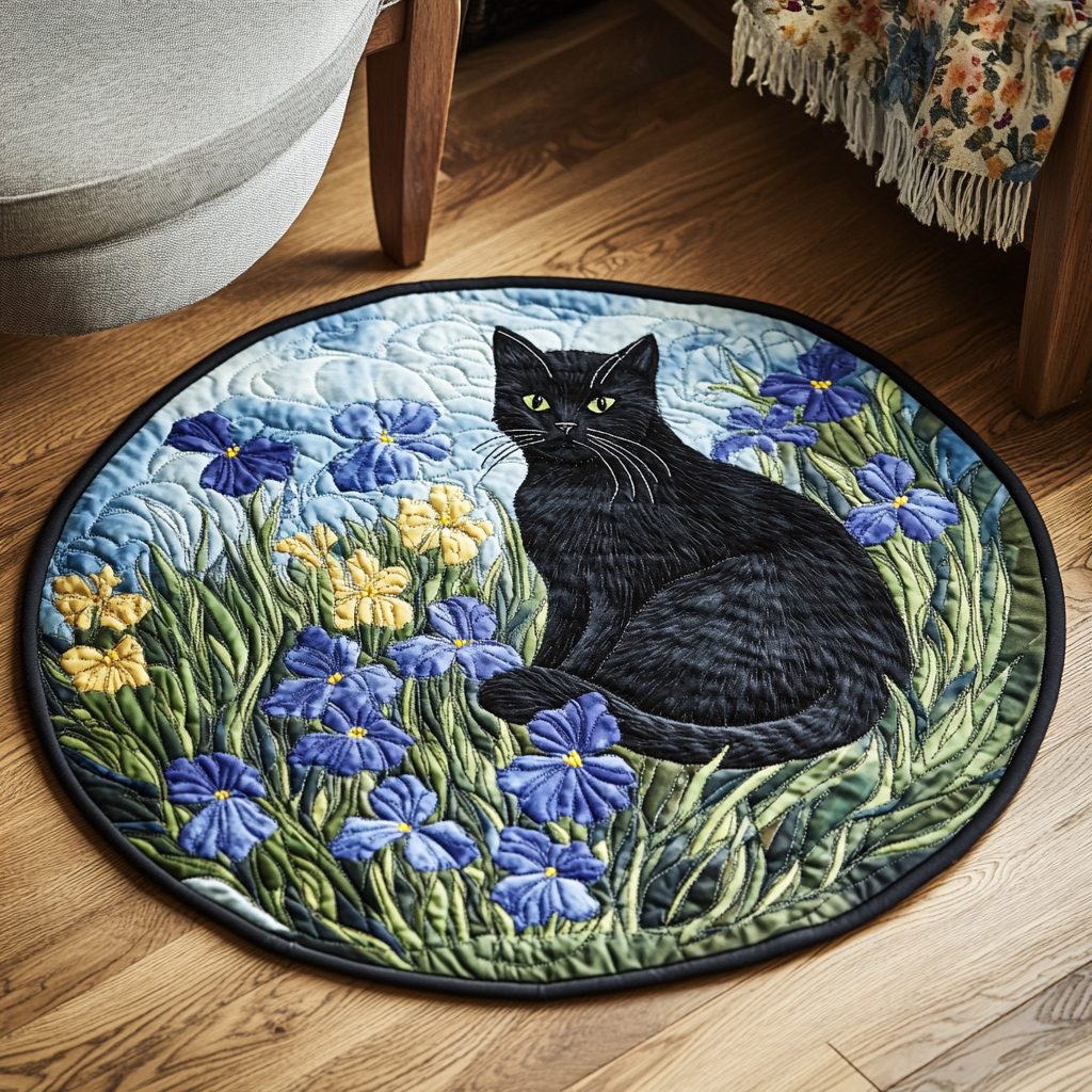 Velvet Bloom Quilted Round Mat Entrance Way Ideas Cool Gifts For Cat Owners