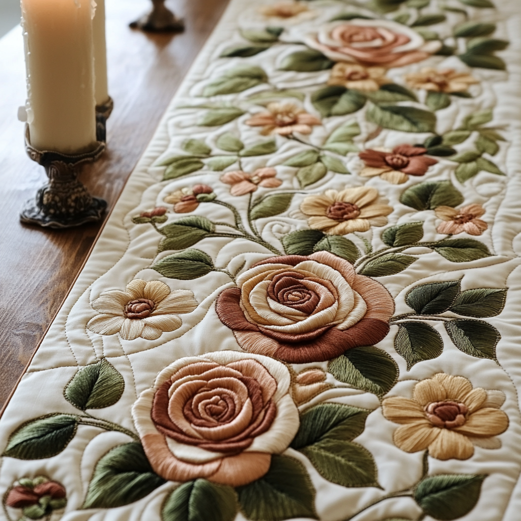 Velvet Bloom Quilted Table Runner Dining Table Ideas Christmas Flower Gifts