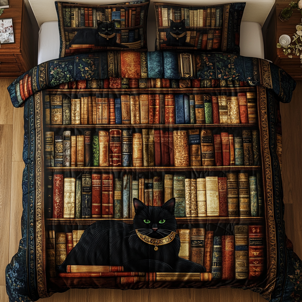 Velvet Books Quilted Bedding Set Best Christmas Duvet Cover Set Book Lover Gifts For Girlfriend