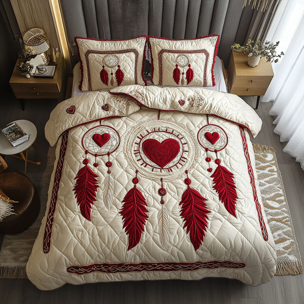Velvet Dreamcatcher Quilted Bedding Set Duvet Cover Bedspread Gifts Bedroom Decorative