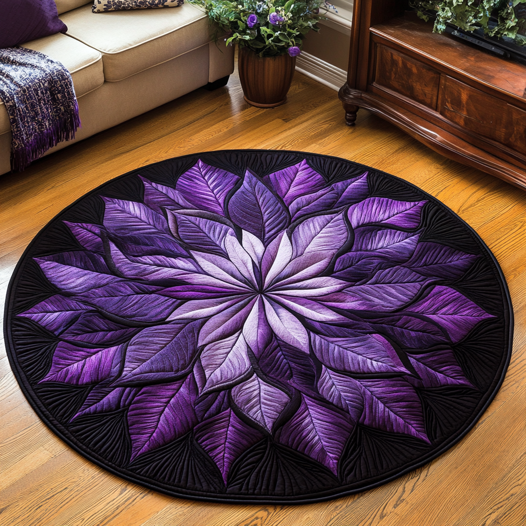 Velvet Feather Burst Quilted Round Mat Entryway Rug Ideas Sunflower Gifts For Her
