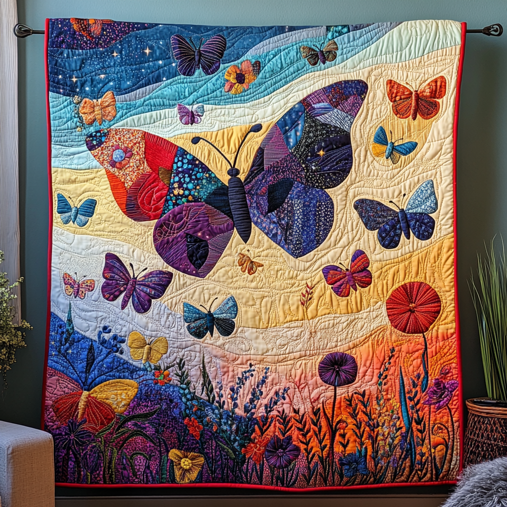 Velvet Flutter Quilted Blanket Cool Throw Blanket Butterfly Gifts For Grandma