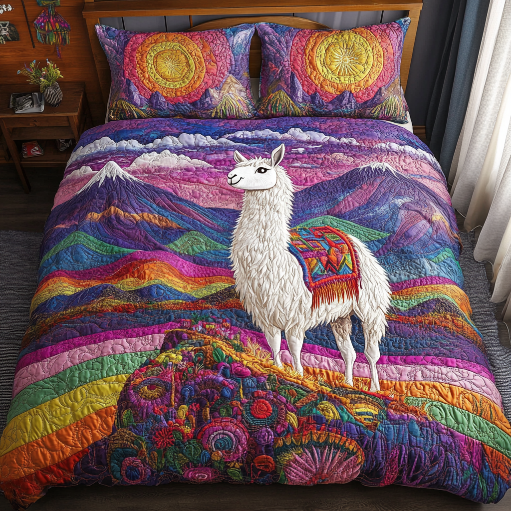 Velvet Hills Quilted Bedding Set Christmas Duvet Cover Presents For Sheep Farmers