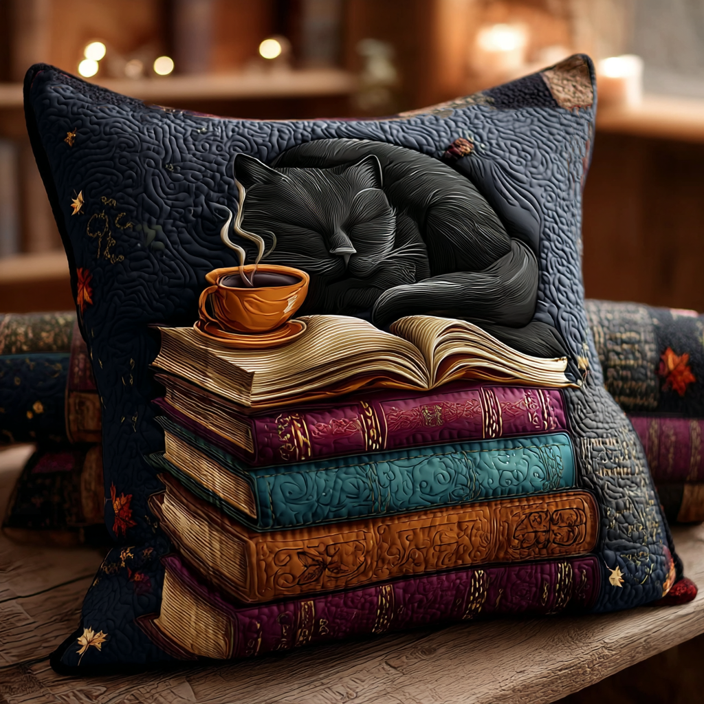 Velvet Library Quilted Pillow Case Best Throw Pillow Covers Gift For Book Lover
