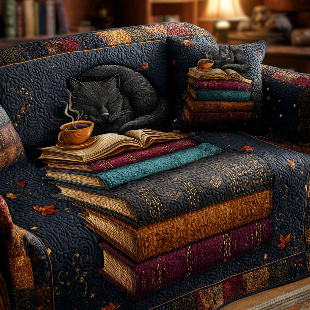 Velvet Library Quilted Sofa Cover Seat Covers For Couches Gift For Book Lover