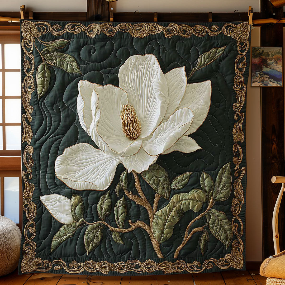 Velvet Magnolia Quilt Classic Quilt Blanket for Cozy and Warm Nights