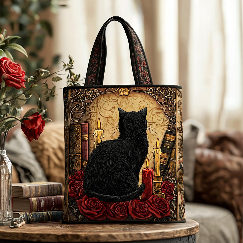 Velvet Panther Quilted Tote Bag Good Gifts For Cat Lovers