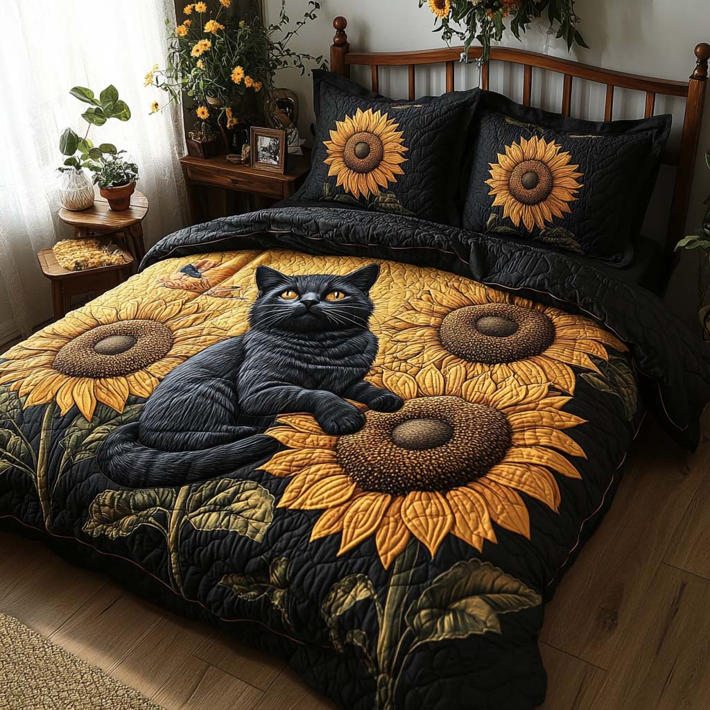 Velvet Petals Quilted Bedding Set Stylish Bedding Merch Gift for Home Lovers