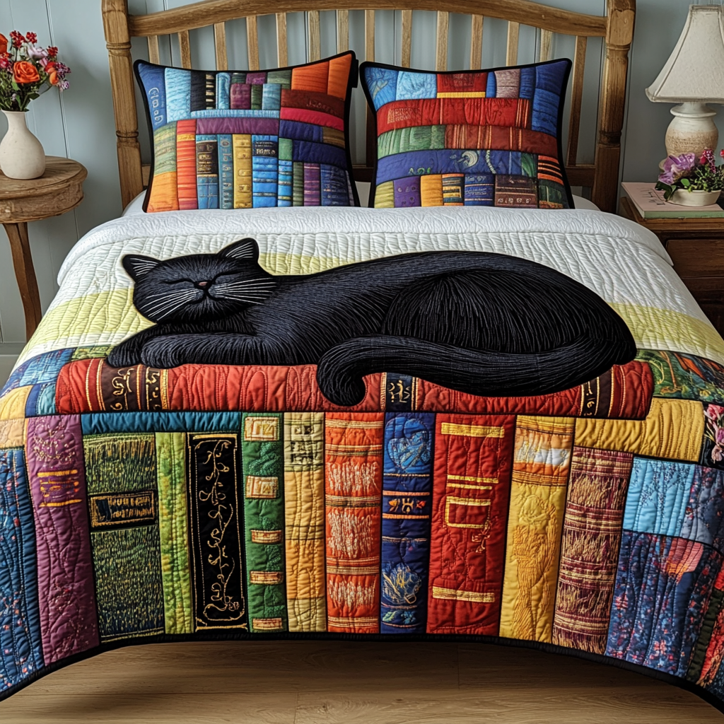 Velvet Purr Quilted Bedding Set Cozy Bedroom Decor Christmas Ideas For Cat Lovers