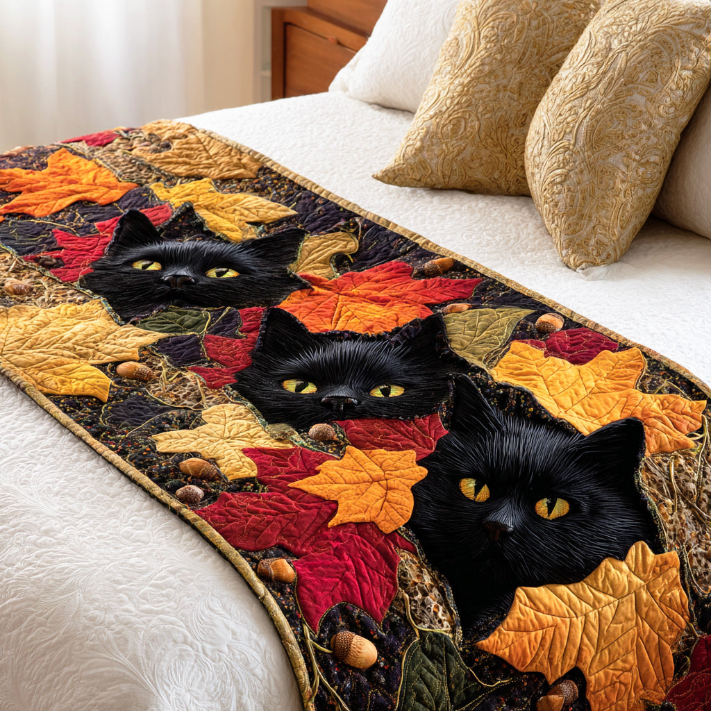 Velvet Shadow Quilted Bed Runner Bed Decorations Best Presents For Cat Lovers