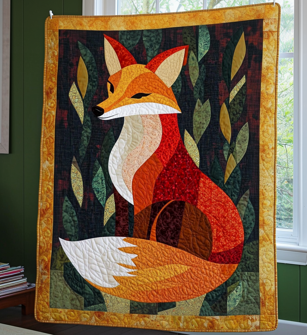 Velvet Shadow Quilted Blanket Presents For Fox Lovers