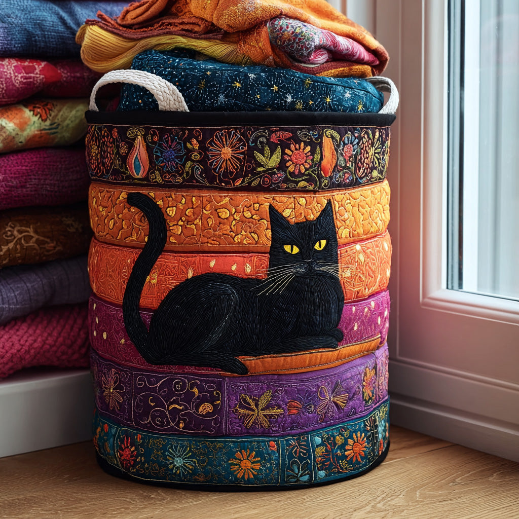 Velvet Shadows Quilted Laundry Basket Halloween Merch Gift