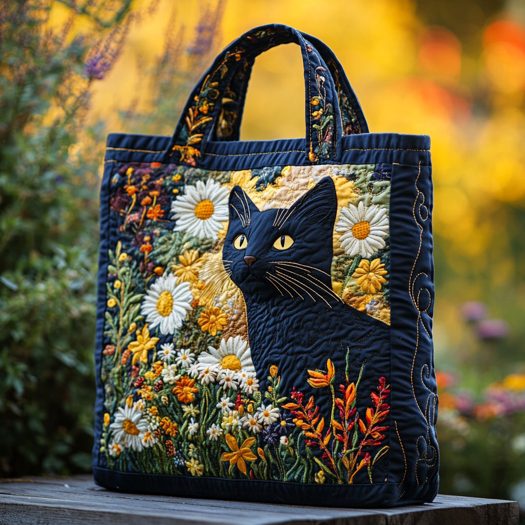 Velvet Whiskers Quilted Tote Bag Weird Gifts For Cat Lovers