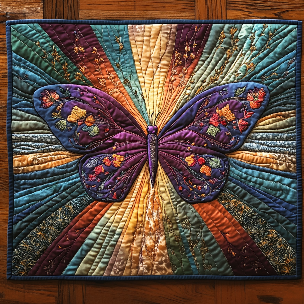 Velvet Wings Quilted Place Mat Dining Table Decor Butterfly Gift Ideas For Her