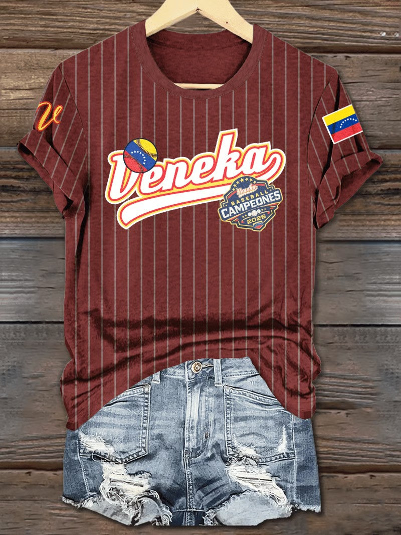 Veneka Baseball Campeones 2026 T-Shirt Venezuela WBC Fan Gear Best Gift For Baseball Supporters