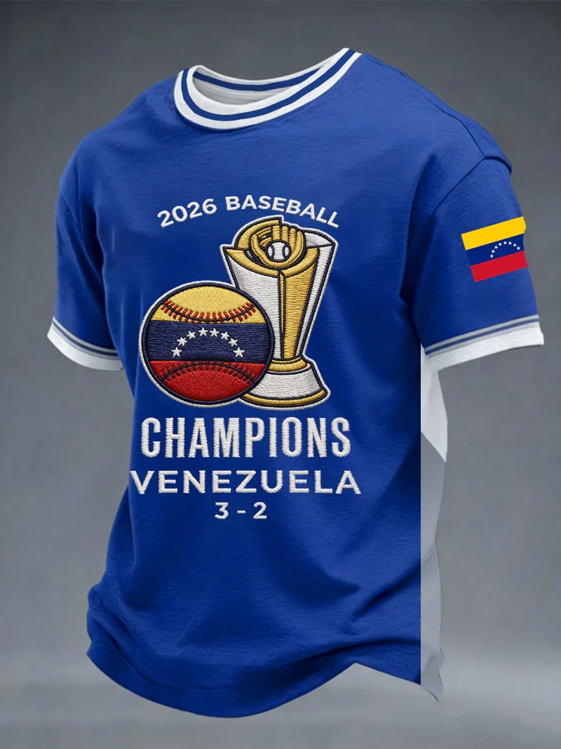Venezuela 2026 Baseball Champions T-Shirt WBC Trophy Fan Gear Best Gift For Venezuelan Sports Fans