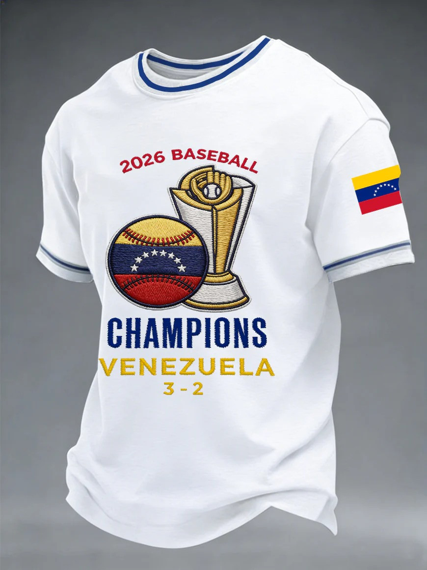 Venezuela 2026 Baseball Champions T-Shirt WBC Trophy Fan Gear Winning Gift For Venezuelan Baseball Fans
