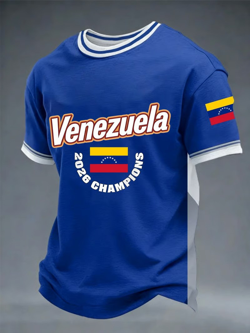 Venezuela 2026 Champion T-Shirt WBC Winning Flag Arch Fan Gear Best Gift For Baseball Supporters