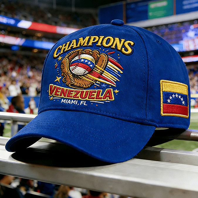 Venezuela 2026 WBC Champions Hat Baseball Merch Game Day Gift For Huge Fans
