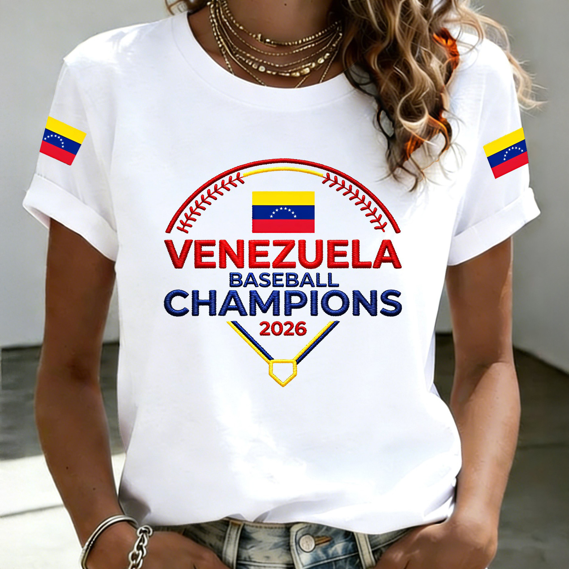 Venezuela 2026 WBC Champions T-Shirt Baseball Merch Game Day Gift For Girlfriend