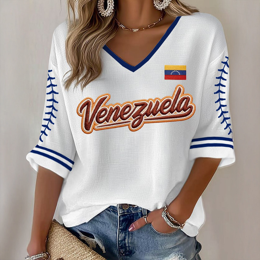 Venezuela 2026 WBC Champions V-Neck Long Sleeve Shirt Baseball Apparel Best Fan Gift