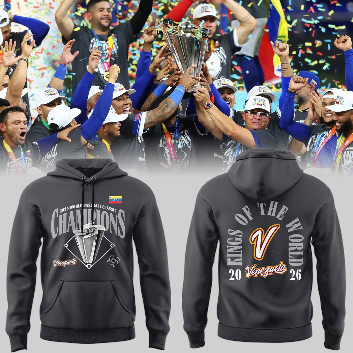 Venezuela 2026 World Baseball Classic Champions Hoodie The Baseball In The World Apparel