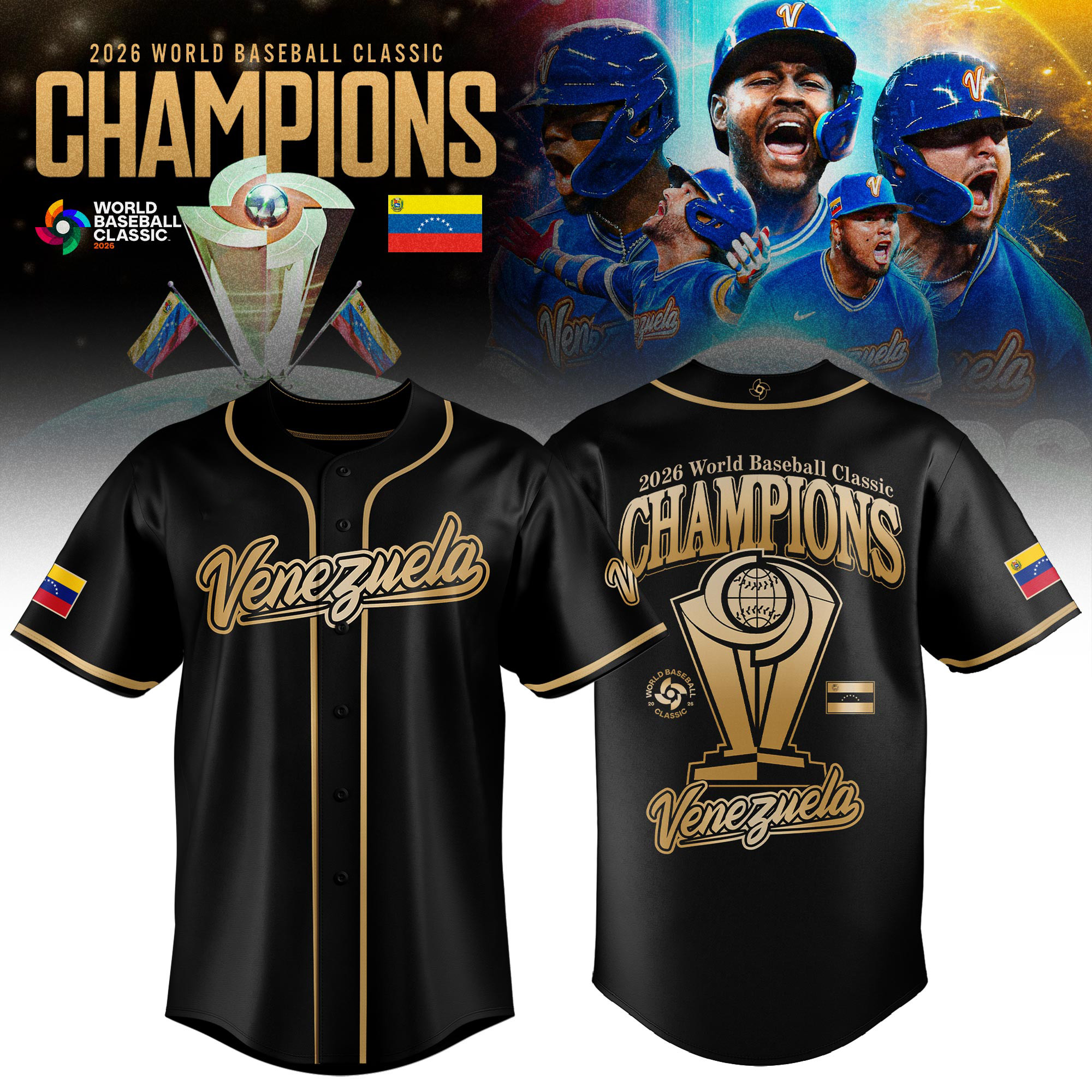 Venezuela 2026 World Baseball Classic Champions Jersey 2026 WBC Merch Fan Gift For Him