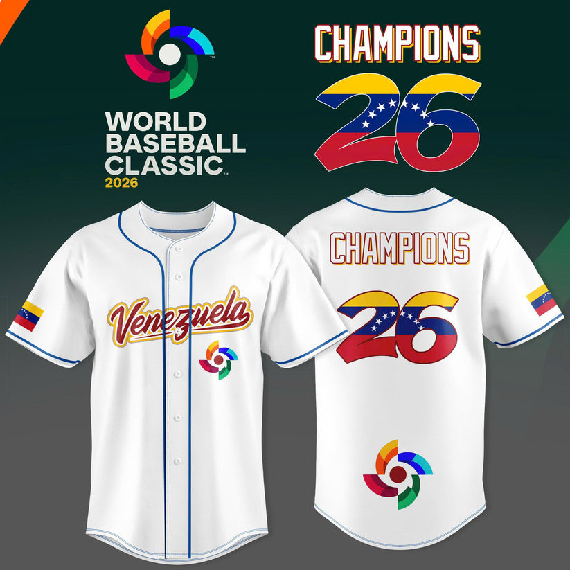 Venezuela 2026 World Baseball Classic Champions Jersey Baseball Clothes Game Day Gear