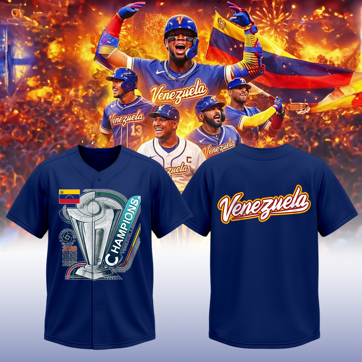 Venezuela 2026 World Baseball Classic Champions Jersey Game Day Shirt Gift For Baseballers