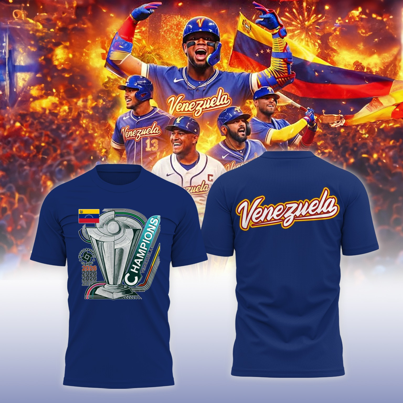 Venezuela 2026 World Baseball Classic Champions T-Shirt Baseball Fan Merch