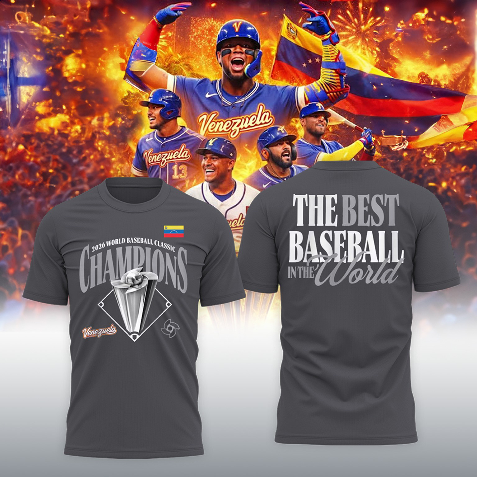 Venezuela 2026 World Baseball Classic Champions T-Shirt The Best Baseball In The World Clothes