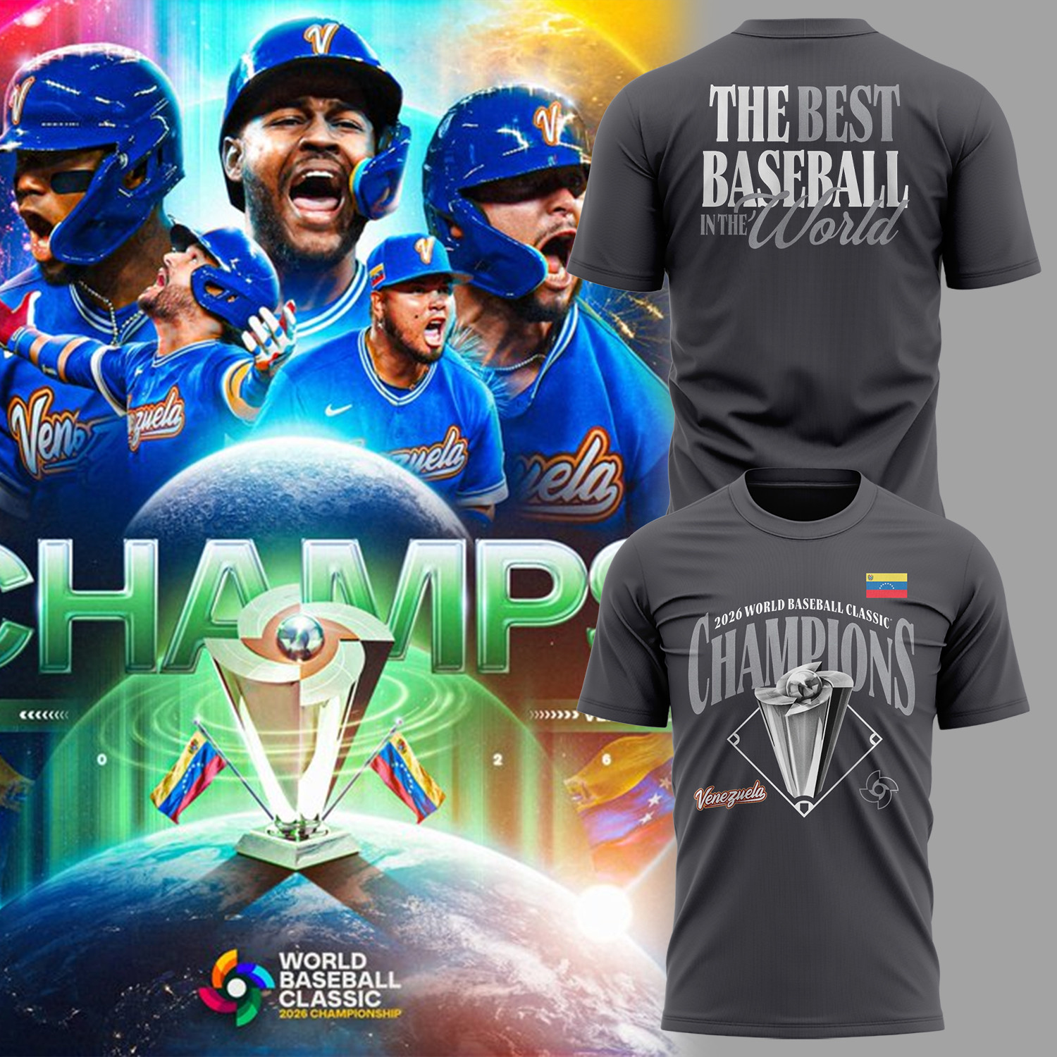 Venezuela 2026 World Baseball Classic Champions T-Shirt The Best Baseball In The World Shirt