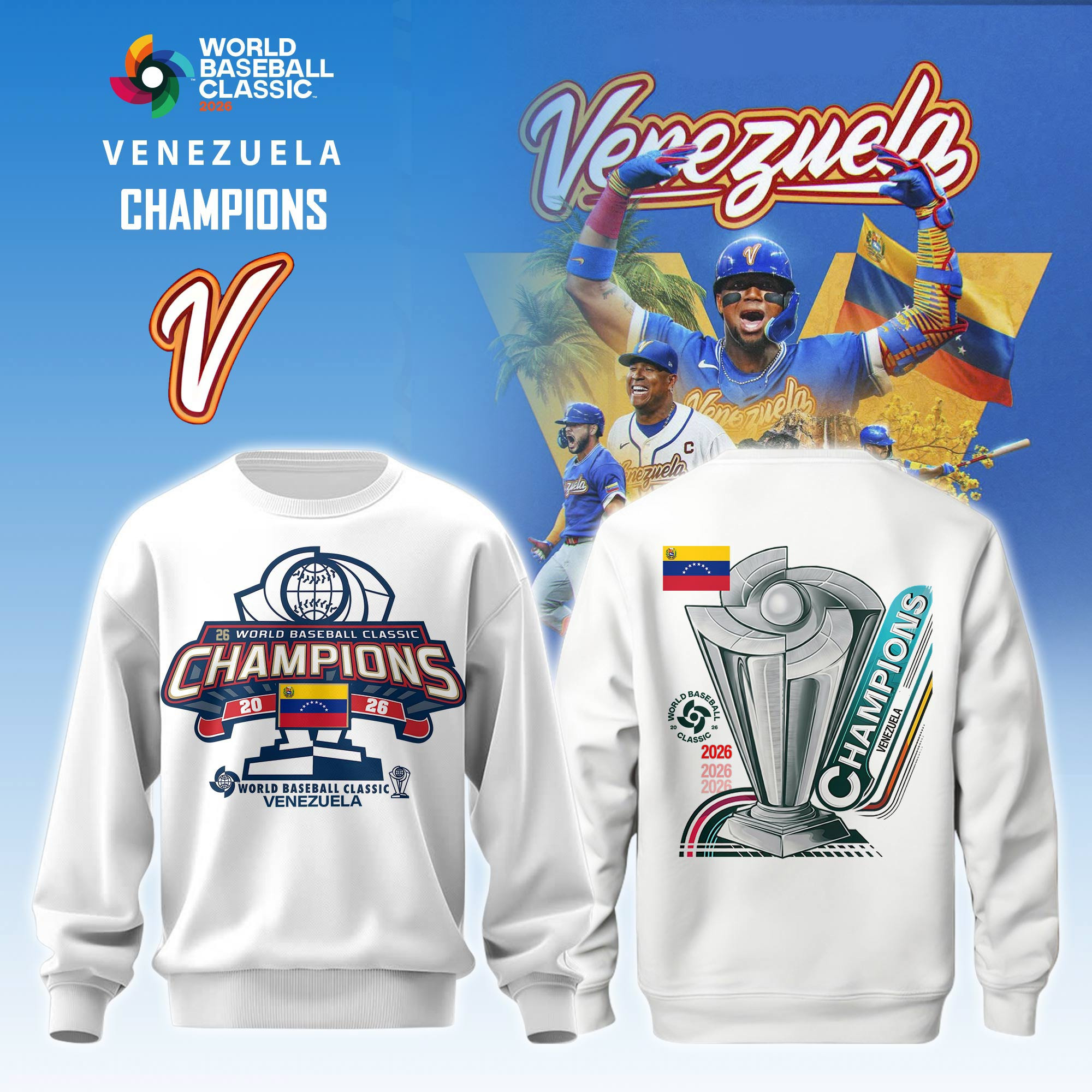 Venezuela 2026 World Baseball Classic Sweatshirt Baseball Apparel Fan Gift For Men