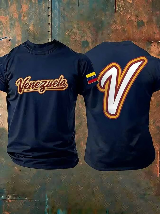 Venezuela Baseball Script T-Shirt WBC 2026 V Back Fan Gear Champions Best Gift For Baseball Fans