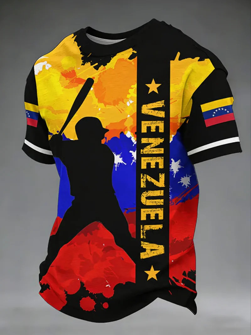 Venezuela Baseball T-Shirt WBC 2026 Splash Fan Gear Bold Style Gift For Venezuelan Pride Baseball Fans