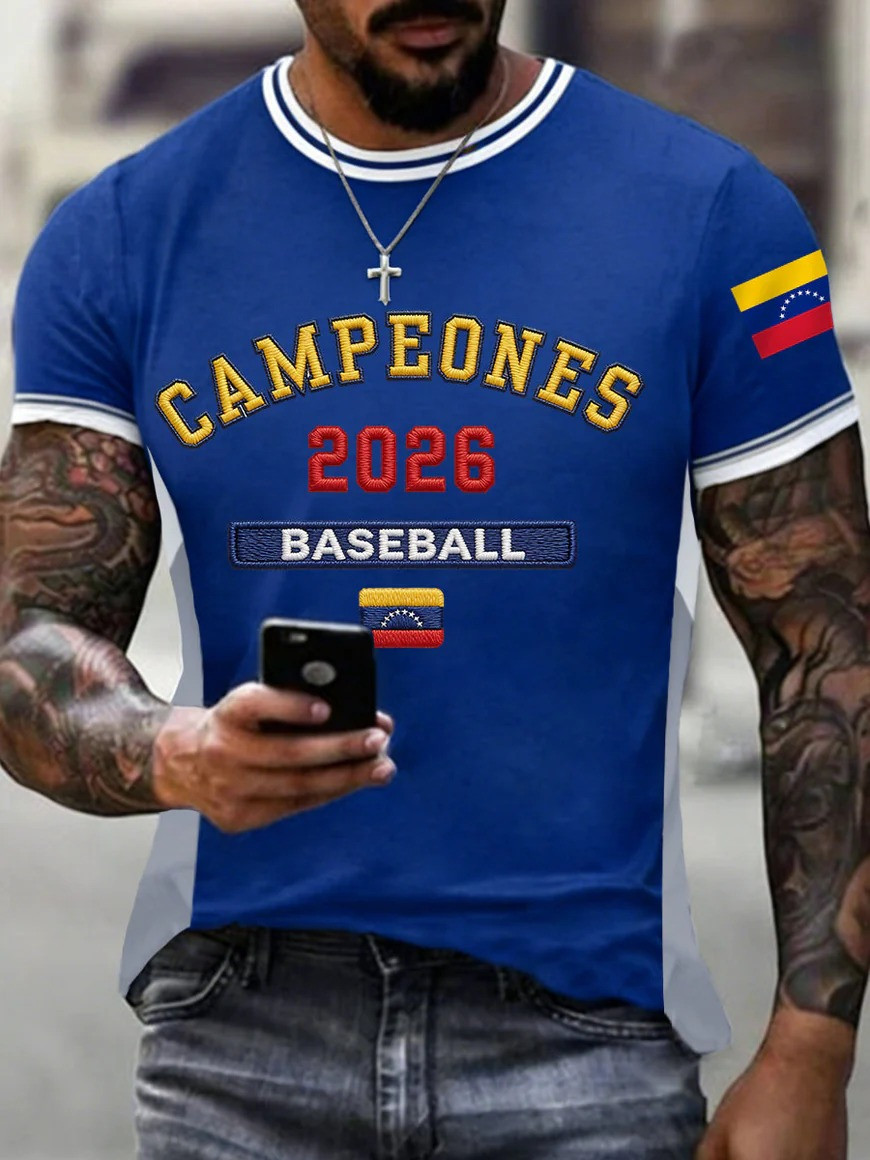 Venezuela Campeones 2026 Baseball T-Shirt WBC Fan Gear Championship Gift For Venezuelan Sports Fans