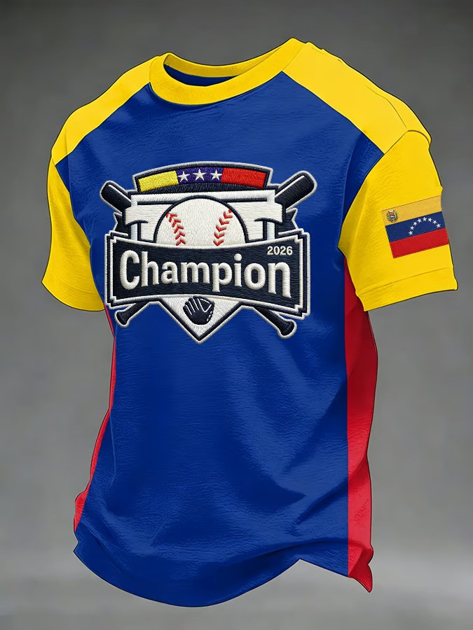 Venezuela Champion 2026 T-Shirt WBC Baseball Diamond Crest Fan Gear Best Gift For Baseball Fans