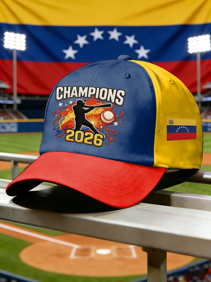 Venezuela Champions 2026 Baseball Hat WBC Batter Fire Fan Gear Best Gift For Baseball Supporters