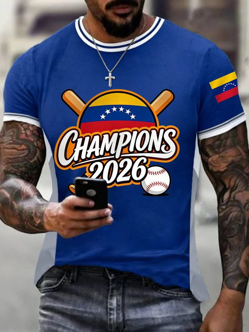 Venezuela Champions 2026 Baseball T-Shirt WBC Fan Gear Winning Game Gift For Venezuelan Sports Fans