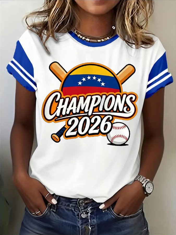 Venezuela Champions 2026 T-Shirt WBC Baseball Bat Fan Gear Trending Gift For Baseball Supporters