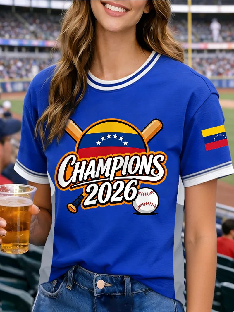 Venezuela Champions 2026 T-Shirt WBC Baseball Fan Gear Match Day Gift For Venezuelan Baseball Fans