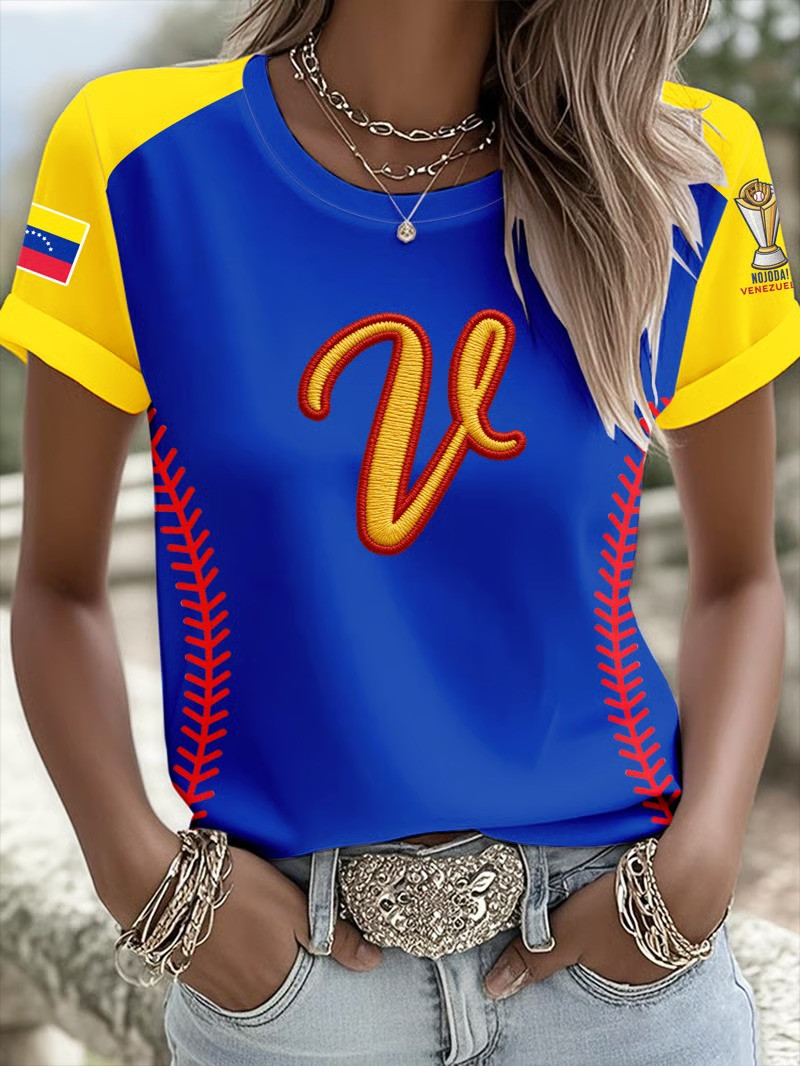 Venezuela V Logo Baseball T-Shirt WBC 2026 Nojoda Champions Fan Gear Best Gift For Baseball Fans