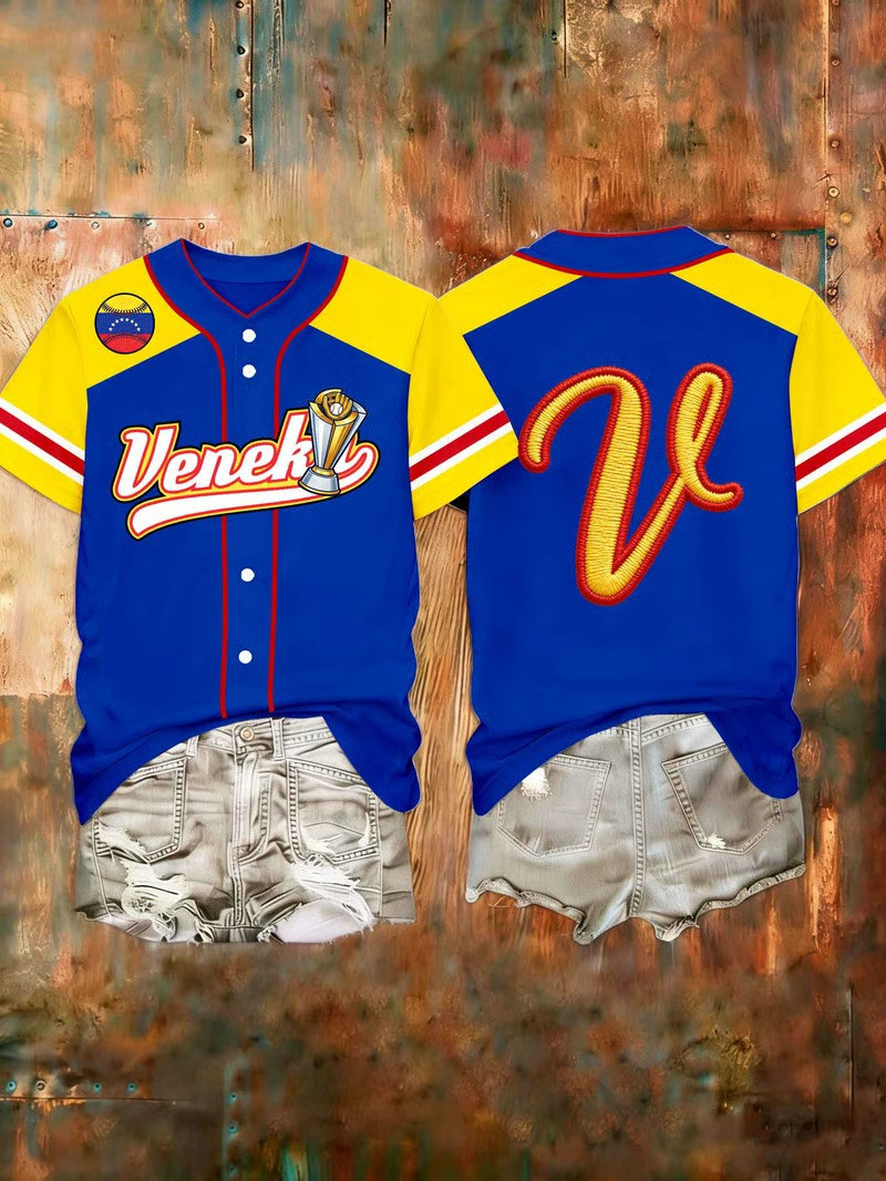 Venezuela Veneka WBC 2026 Champion Baseball Jersey Shirt Trophy Logo Fan Gear Gift For Supporters