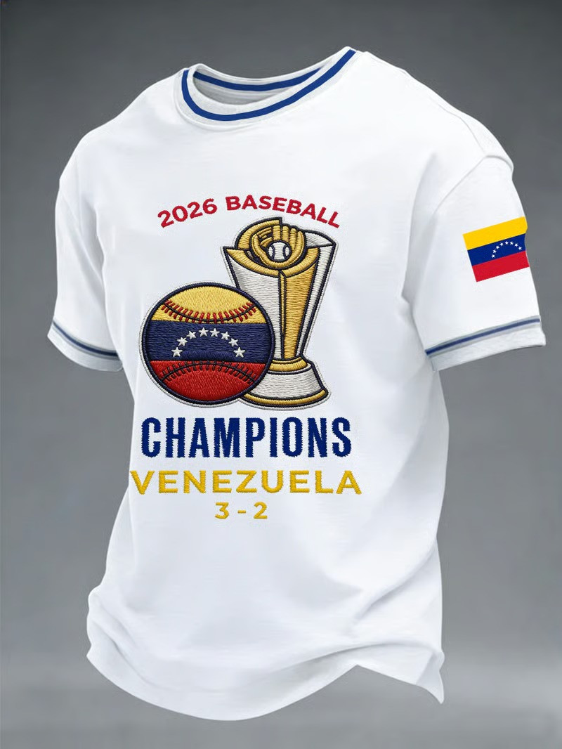 Venezuela WBC 2026 Baseball Champion T-Shirt Trophy 3-2 Fan Gear Patriotic Gift For Baseball Lovers
