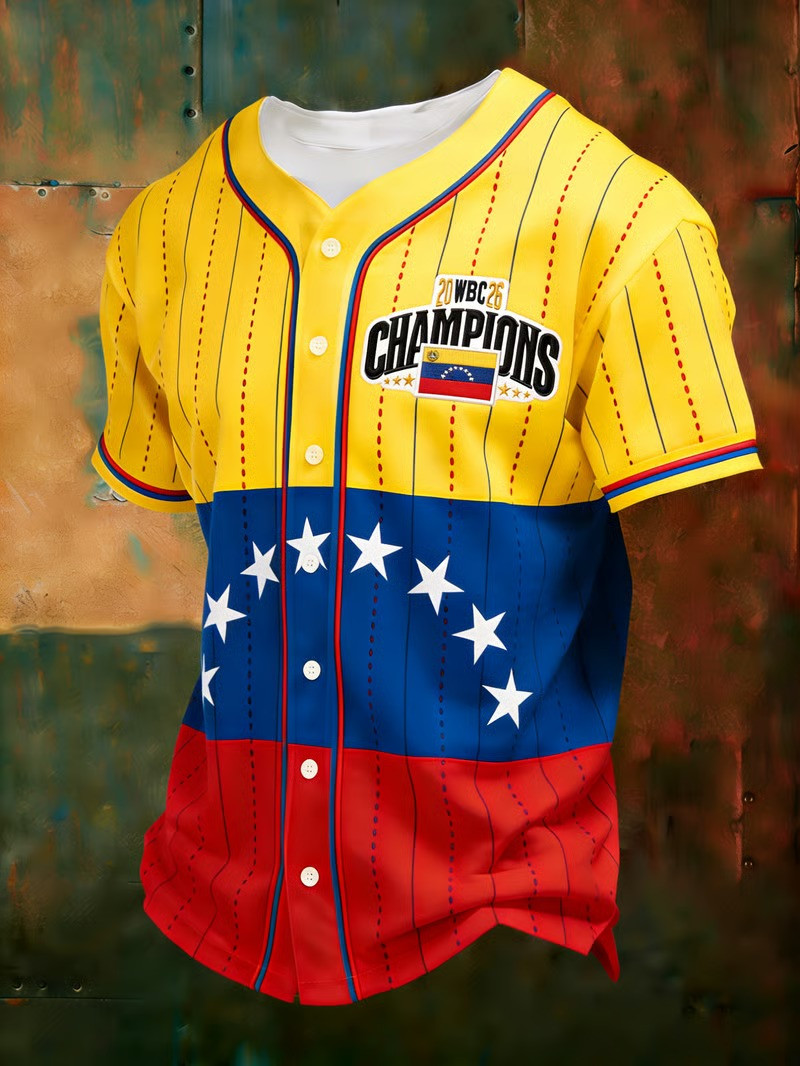 Venezuela WBC 2026 Champion Baseball Jersey Shirt Stars Patriotic Fan Gear Gift For Baseball Lovers