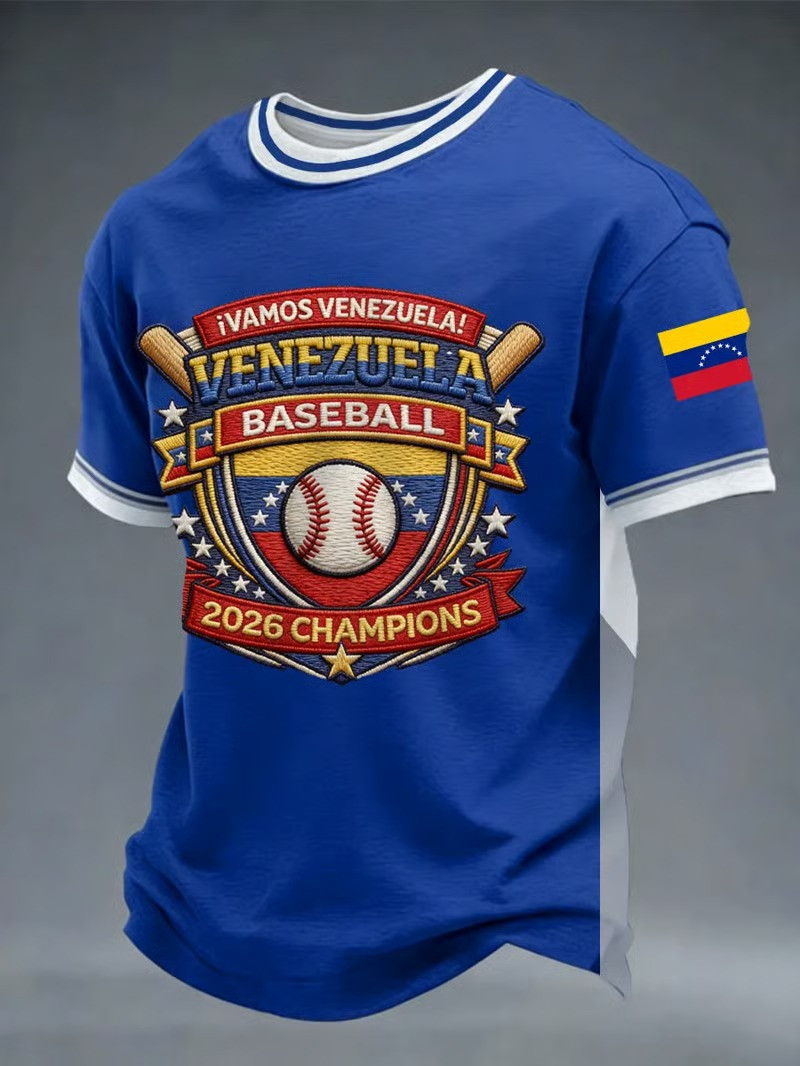 Venezuela WBC 2026 Champions T-Shirt Vamos Venezuela Baseball Shield Badge Fan Gift For Supporters