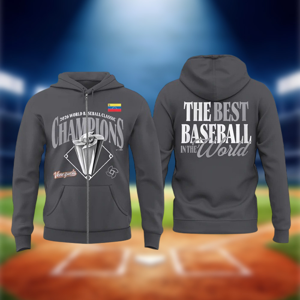 Venezuela WBC 2026 Champions Zip Hoodie The Best Baseball In The World Merch Game Day Gear