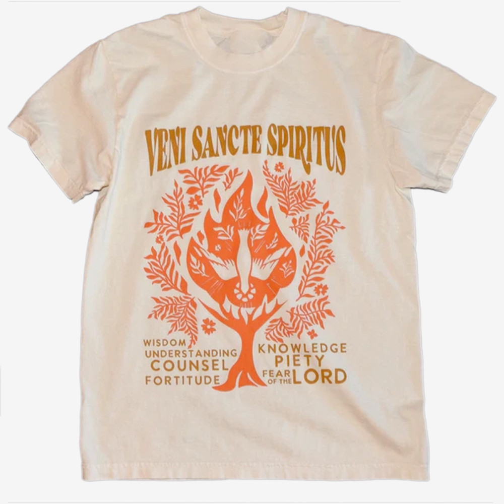 Veni Sancte Spritus T-Shirt Faith Based Apparel Christian Present Ideas